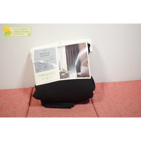 Threshold 50x63" Blackout Henna Rod Pocket Window Curtain Panel Black* - Picture 2 of 11